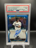 Kemp Alderman 2023 Bowman Draft Chrome Prospect Autograph #CDAKA Blue Refractor /150 PSA 9