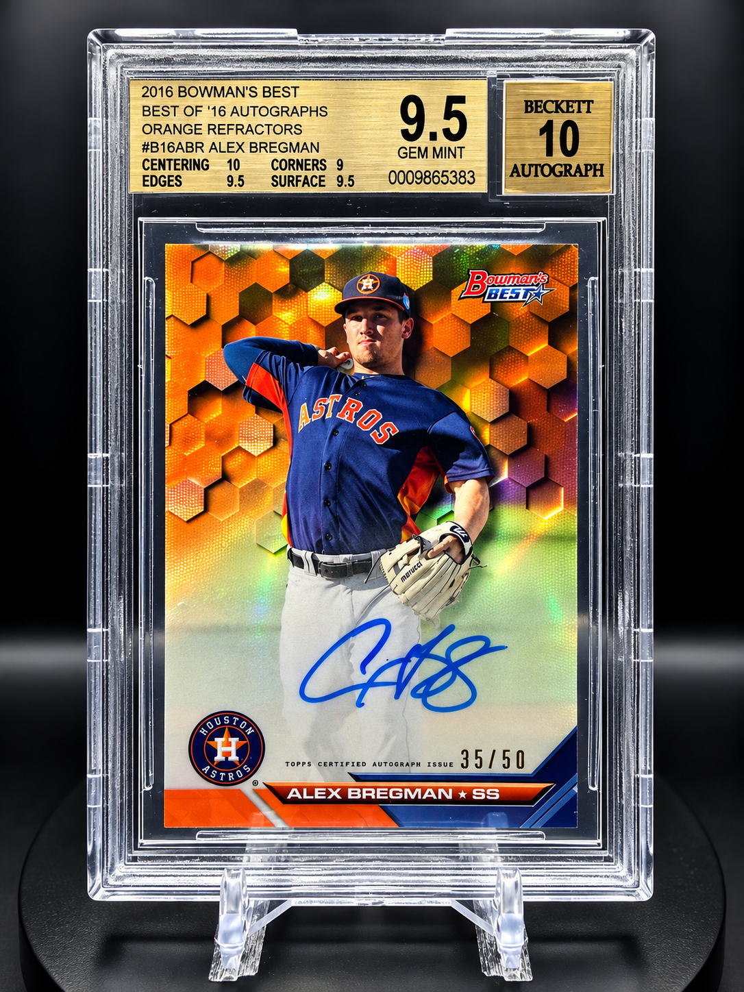 Alex Bregman 2016 Bowman's Best #B16-AB Best of 2016 Autographs /50 BGS 9.5