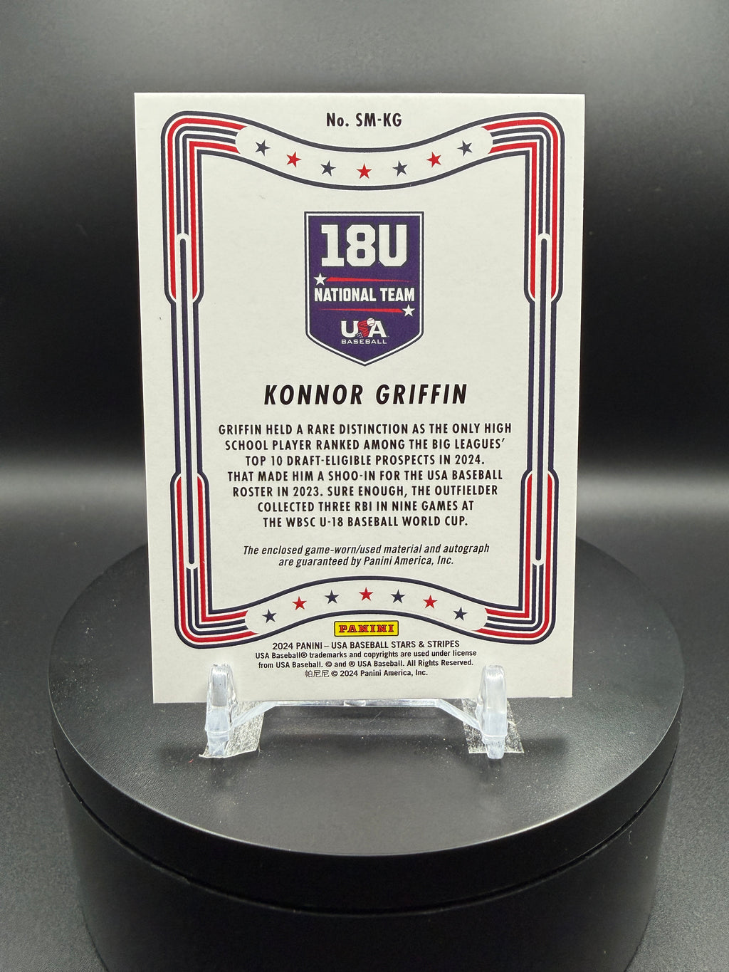 Konnor Griffin 2024 Panini Stars & Stripes Signature Materials #SM-KG
