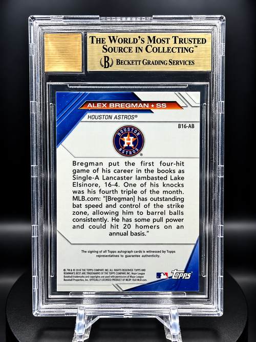 Alex Bregman 2016 Bowman's Best #B16-AB Best of 2016 Autographs /50 BGS 9.5