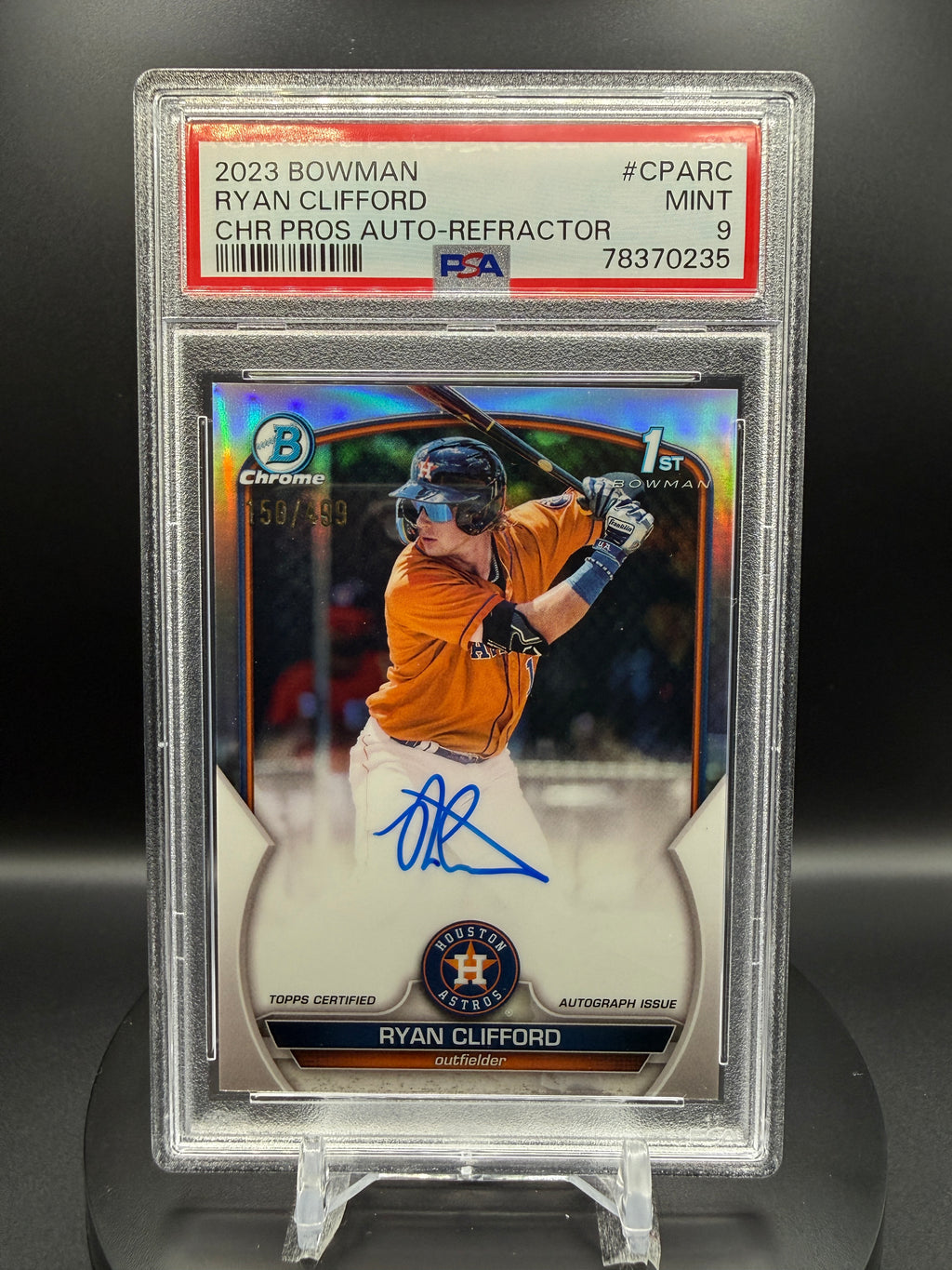 Ryan Clifford 2023 Bowman Chrome Prospect Autographs #CPA-RC Refractor /499 PSA 9
