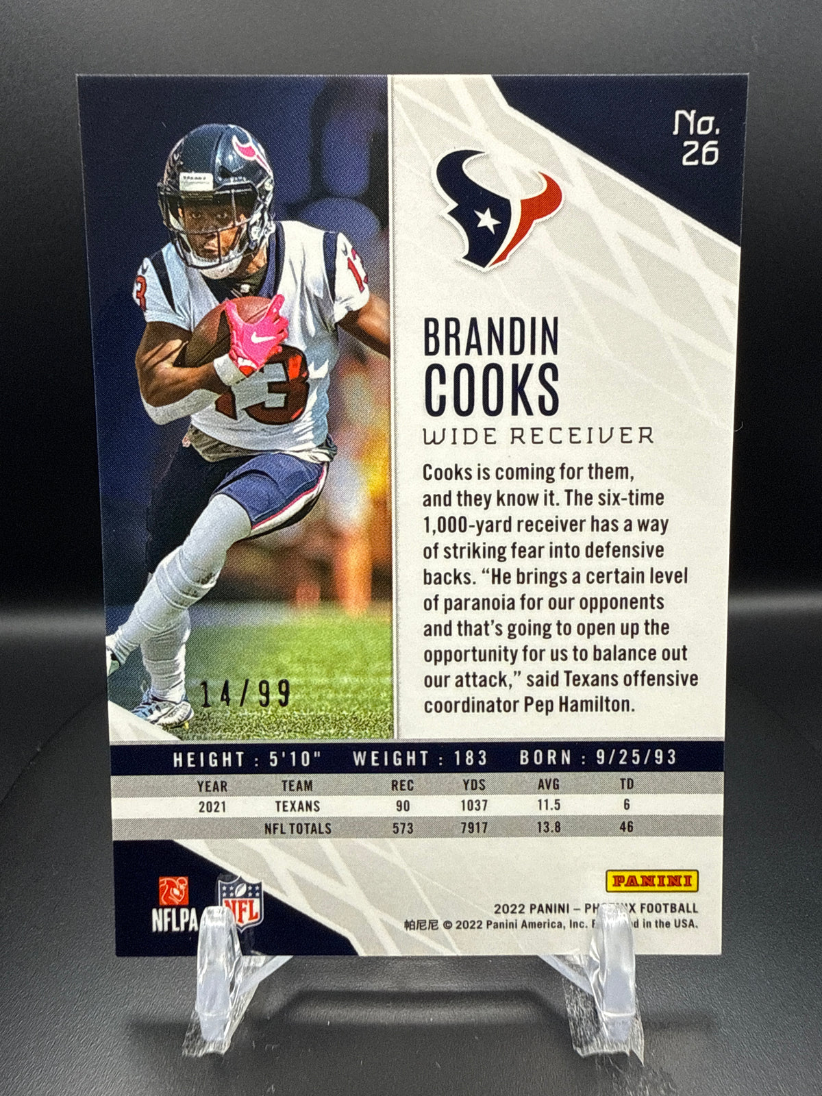 Brandin Cooks 2022 Panini Phoenix #26 Orange /99