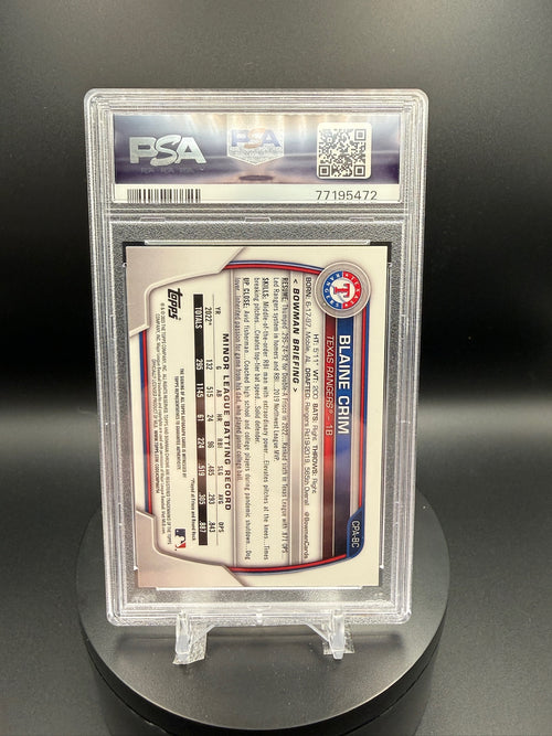 Blaine Crim 2023 Bowman Chrome #CPABC Prospect Autographs PSA 9