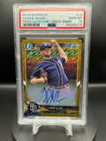 Logan Allen 2018 Bowman Chrome Prospect Autographs #LA Gold Shimmer Refractor /50 PSA 10