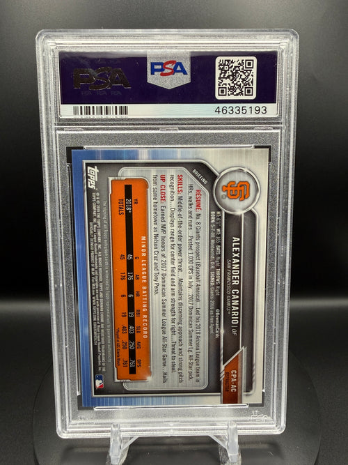Alexander Canario 2019 Bowman Chrome Prospects Auto #CPAAC Refractor /499 PSA 10 Gem