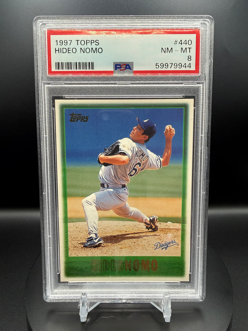 Hideo Nomo 1997 Topps #440 PSA 8