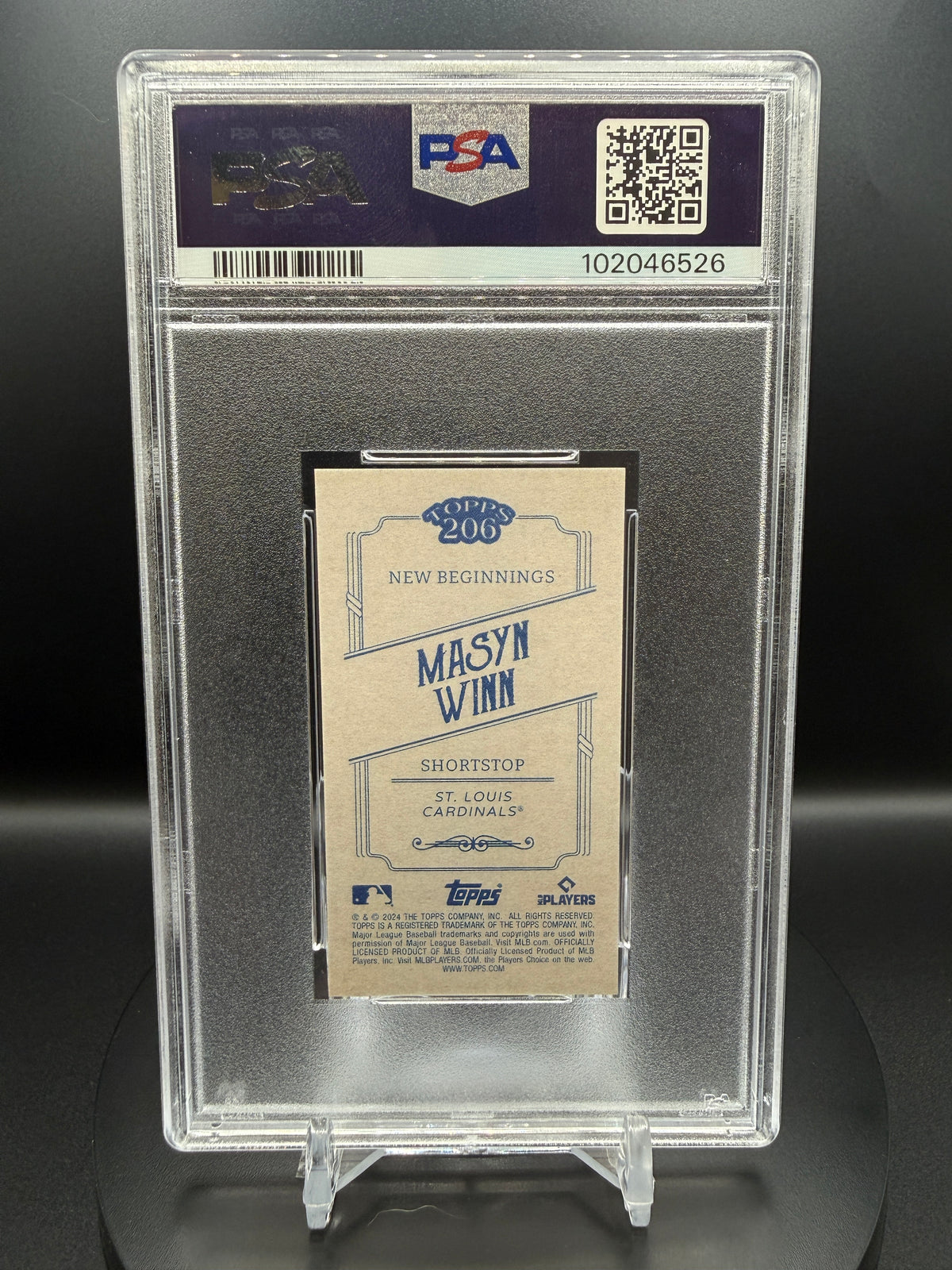 Masyn Winn 2024 Topps 206 New Beginnings (RC) PSA 10 Gem Mint