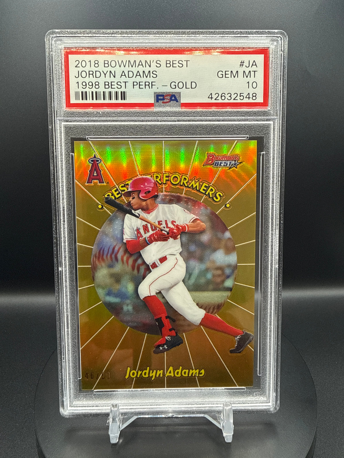 Jordyn Adams 2018 Bowman's Best 1988 Best Performers #JA Gold Refractor /50 PSA 10