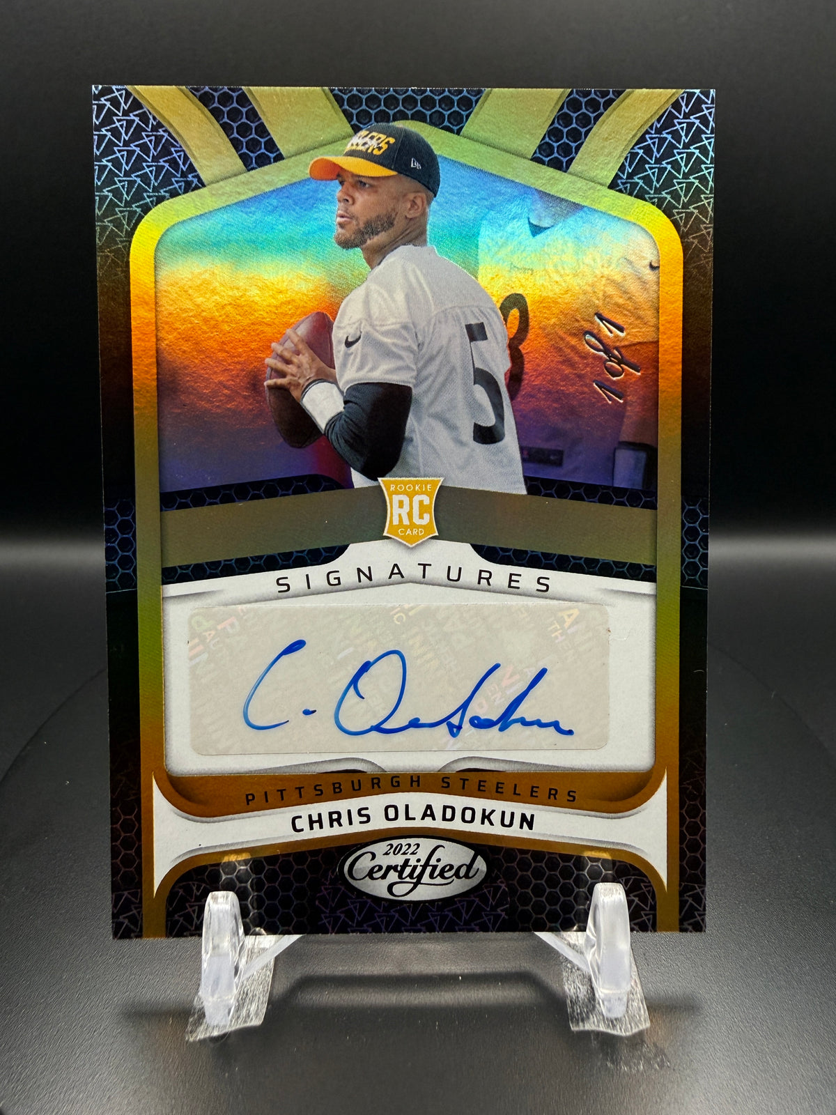 Chris Oladokun 2022 Panini Certified Rookie Signatures #RSCOL Mirror Black 1/1