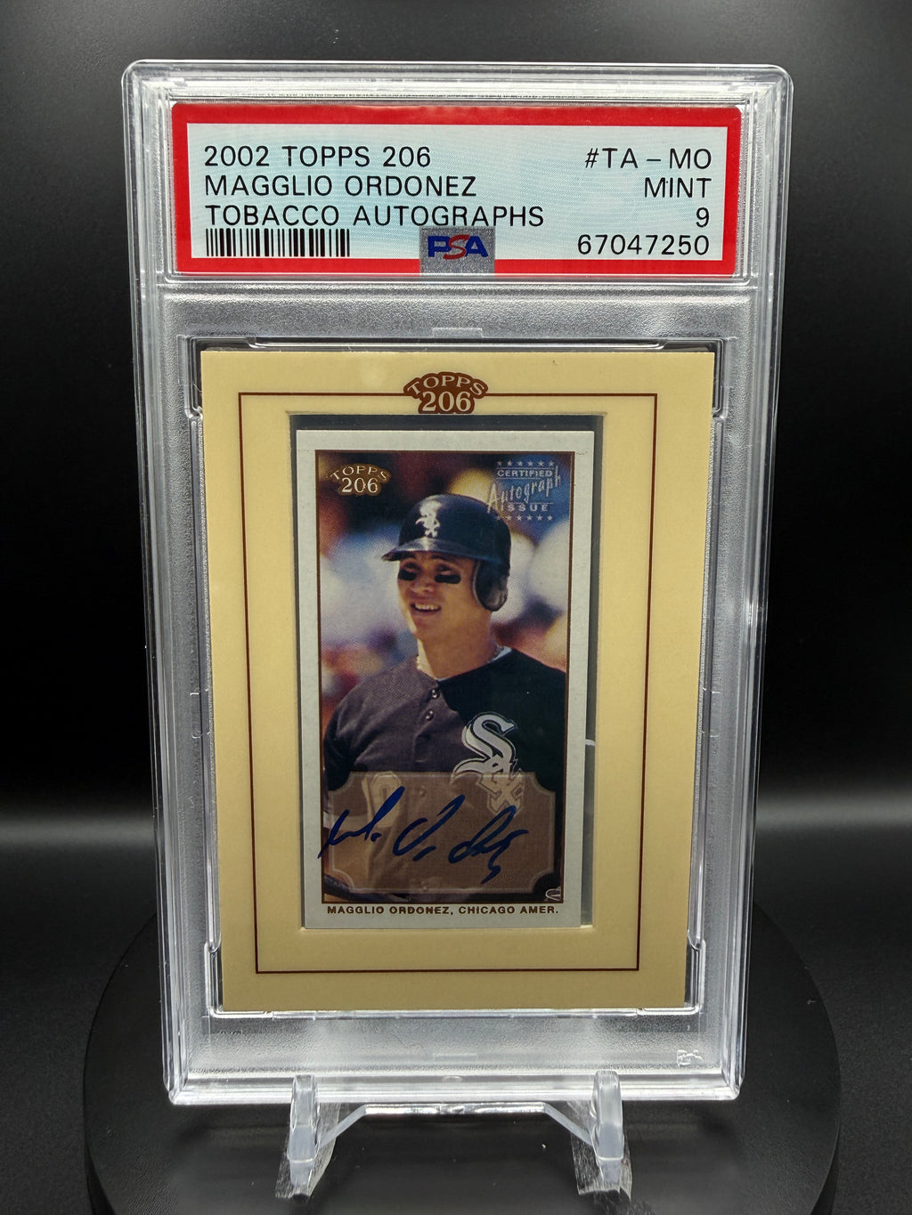 Magglio Ordonez 2002 Topps 206 #TAMO Tobacco Autographs PSA 9