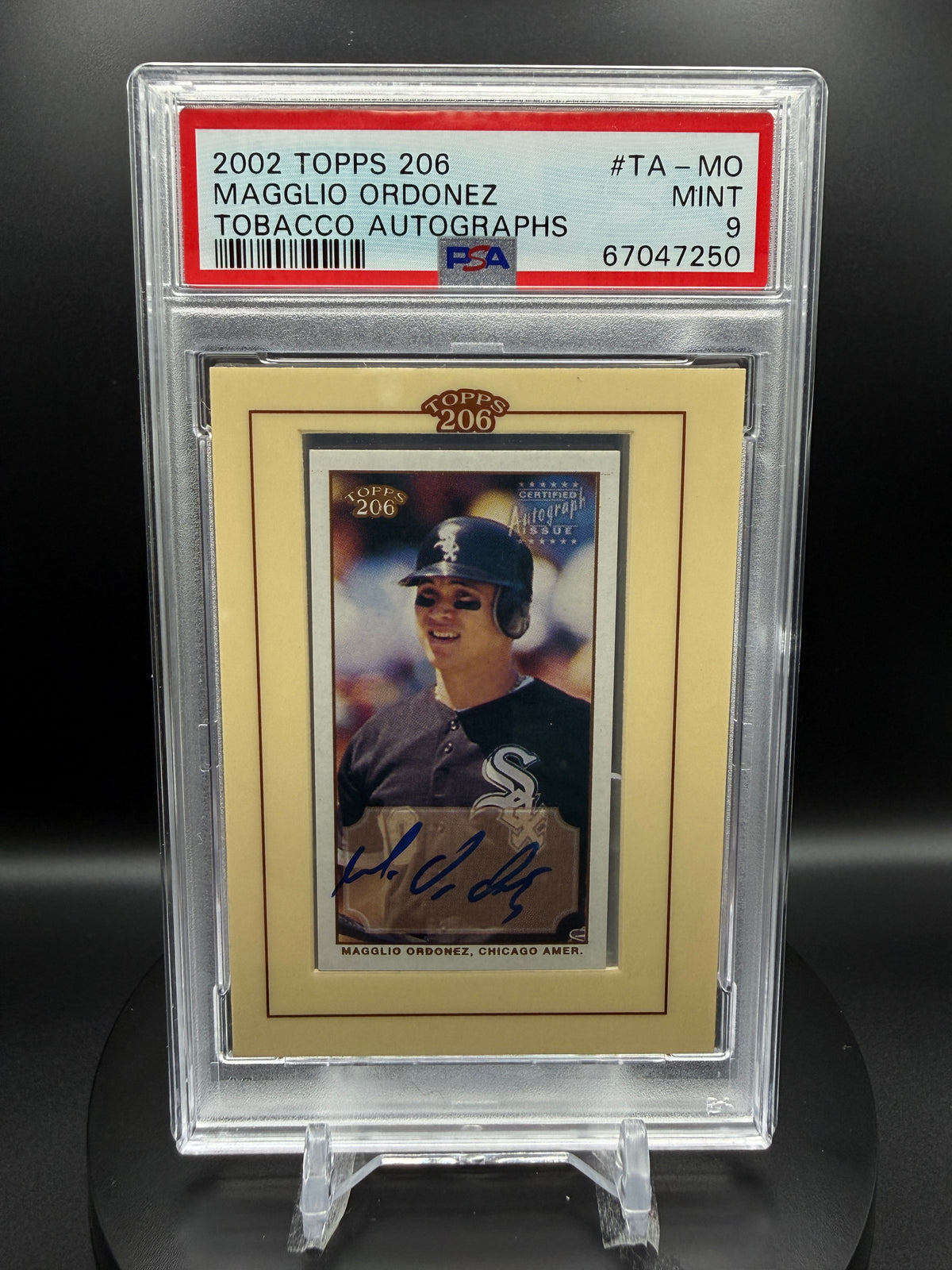 Magglio Ordonez 2002 Topps 206 #TAMO Tobacco Autographs PSA 9